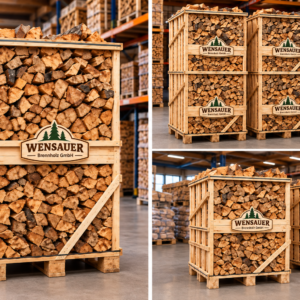 Brennholz – Gemischte Harthölzer (40 cm) – 4 Paletten (13,2 Ster) – PEFC-zertifiziert